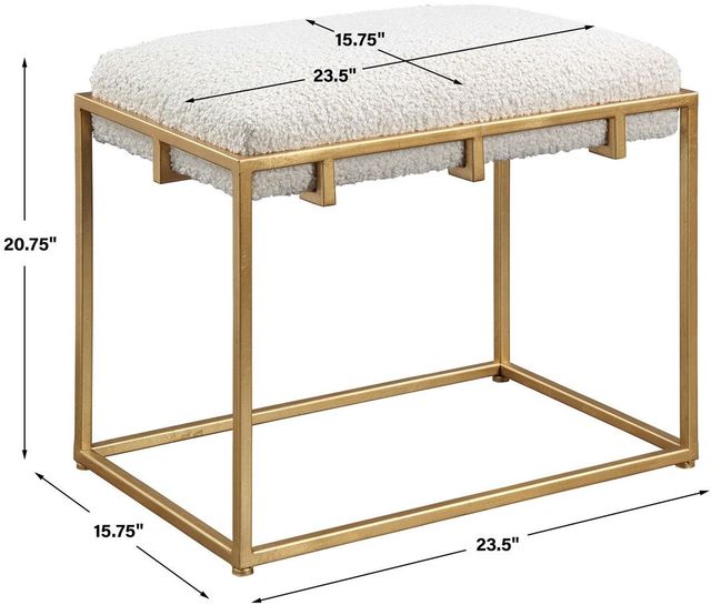 Uttermost® Paradox Gold/White Small Bench-2