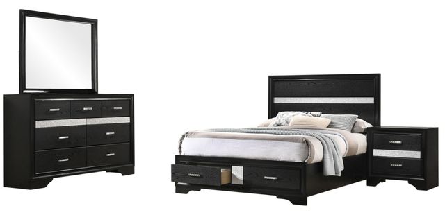 Coaster® Miranda 4-Piece Black Youth Full Storage Panel Bedroom Set-0