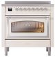 Ilve® Nostalgie II Noblesse 36'' Antique White Pro Style Induction Range with Chrome Trim-1
