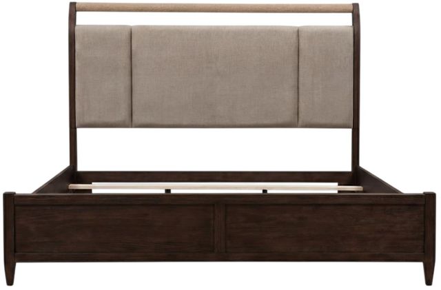 Legacy Classic Reflections Dark Roast Queen Upholstered Panel Bed-0