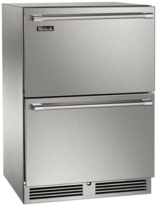 Perlick® Marine Signature Series Stainless Steel 24" Dual Zone Refrigerator and Freezer with Drawers-0