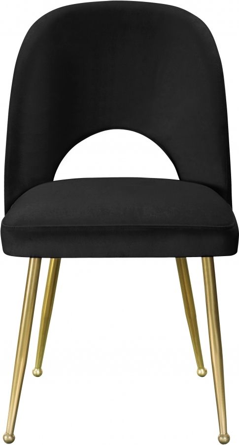 Meridian Furniture Logan Black/Gold Velvet Dining Chair-1