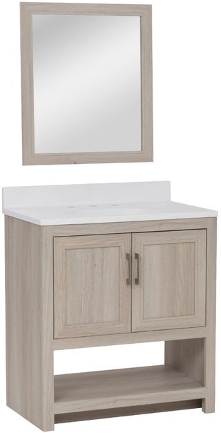Linon Barkley Sandstone 31" Vanity with Mirror