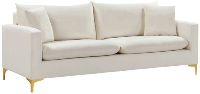 Meridian Furniture Naomi Cream Upholstered Sofa-0