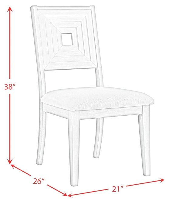 Elements International Avalanche Antique White Dining Side Chair-2