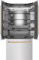 ZLINE Autograph Edition 36" 19.6 Cu. Ft. Satin Stainless Steel Built-In French Door Refrigerator with Champagne Bronze Accents-1