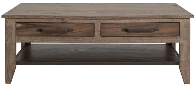 International Furniture Direct Natural Teca Brown Cocktail Table-2