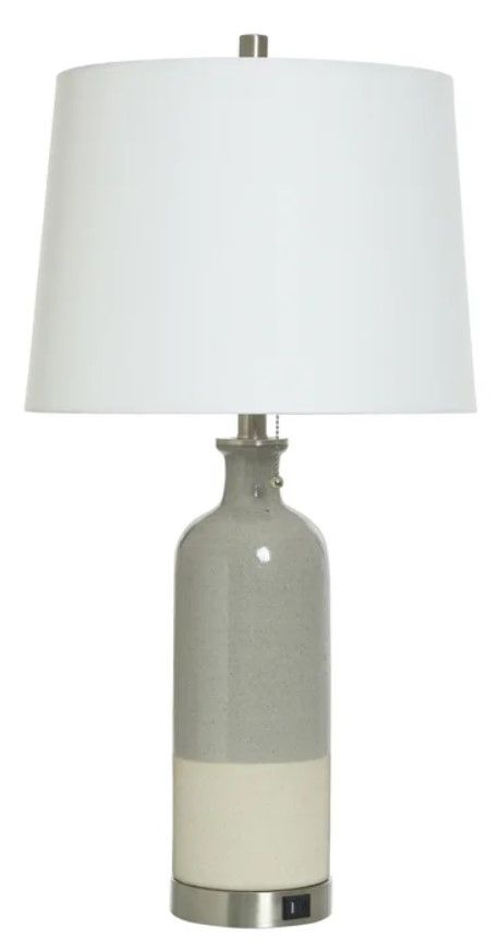StyleCraft Light Gray Blue Table Lamp-0