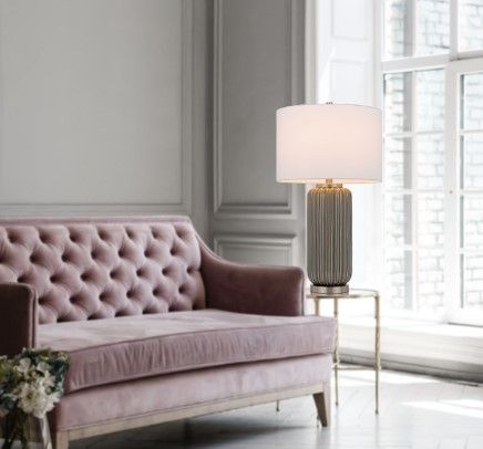 Cal® Lighting & Accessories Rodano Taupe Table Lamp-1