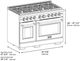 ZLINE Paramount 48" 6.7 cu. ft. Black Satin Stainless Steel Paramount Double Oven Dual Fuel Range with 8 Brass Burners with Polished Gold Accents-2