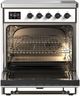 Ilve® Majestic III 30" White Pro Style Induction Range with Solid Door and Burnished Trim-1