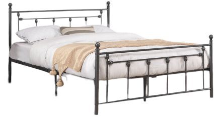 Milton Greens Stars Dark Gray Queen Victorian Style Metal Platform Bed-0