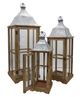 A & B Home 3-Piece Brown Window Scape Lantern Set-1