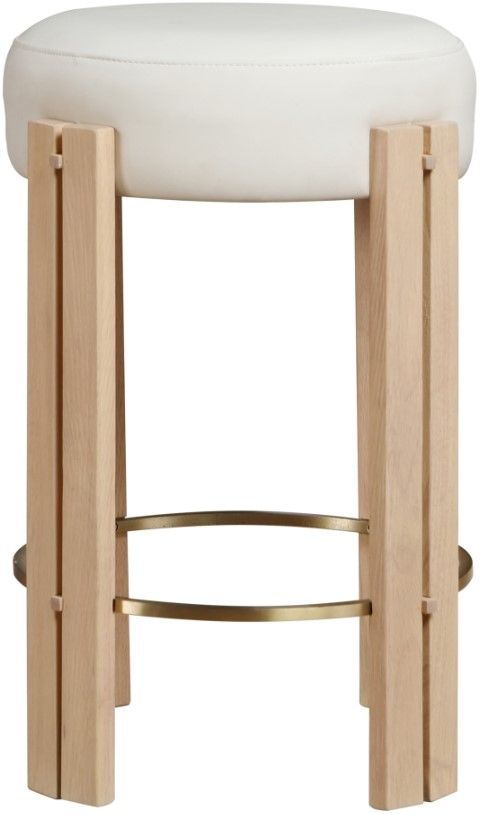 Meridian Furniture Harrison Cream/Natural Counter Stool-1