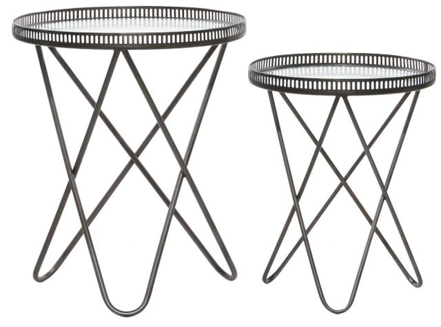Deco Marche 2-Piece Gray Nesting Table Set-2
