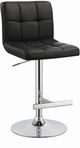 Coaster® Lenny 2-Piece Chrome/Black Adjustable Height Stools-1