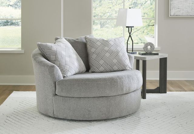 Signature Design by Ashley® Casselbury Cement Oversized Swivel Accent Chair-4