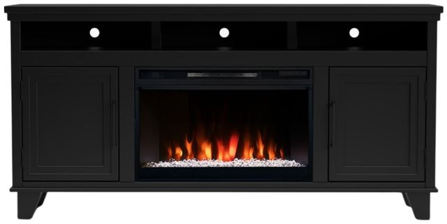 Legends Home Real Cozy Sonoma Seal Skin Black 64" Fireplace Console-3