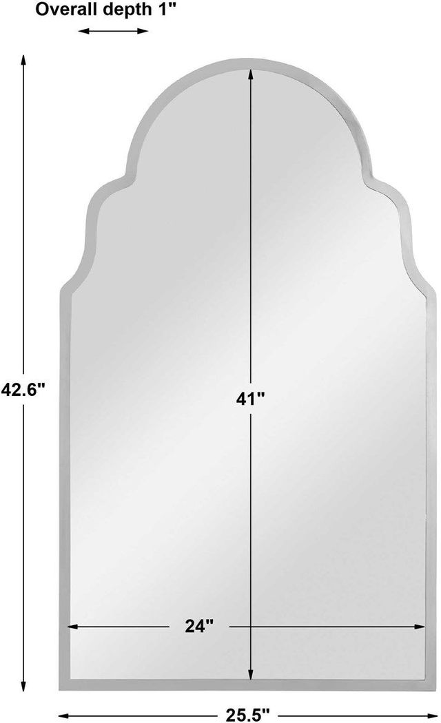 Uttermost® Brayden Polished Nickel Arch Mirror-3