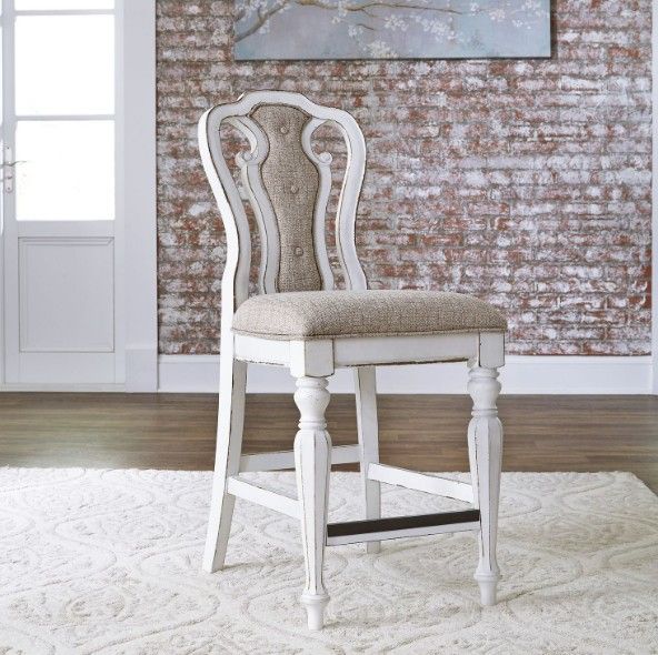 Liberty Furniture Magnolia Manor Antique White/Ivory Counter Chair-1