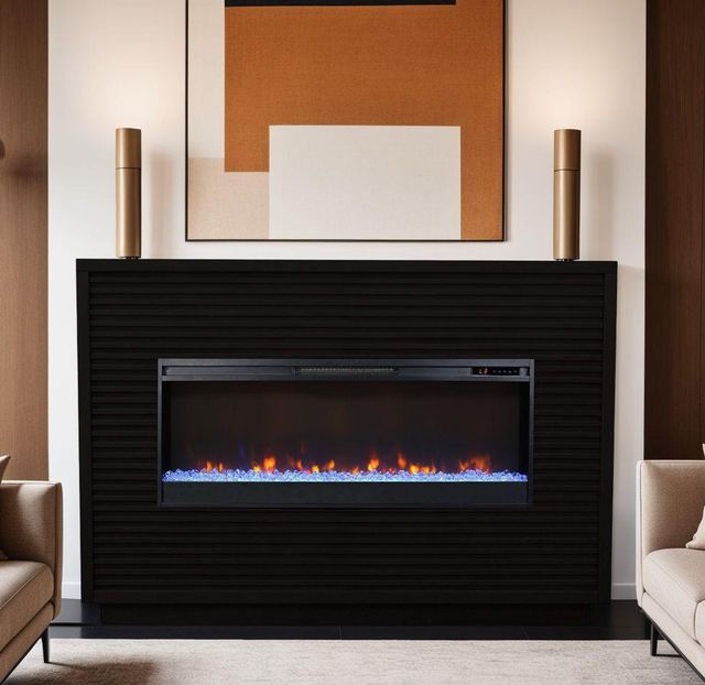 Legends Home Stardust Seal Skin Black 62" Fireplace Mantel-1