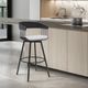 Armen Living Athena Light Gray/Black Swivel Counter Stool-4