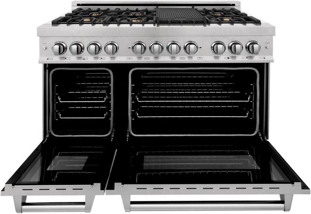 ZLINE 48" Satin Stainless Steel Pro Style Dual Fuel Range-1
