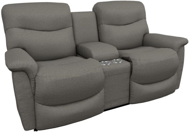 La-Z-Boy® James Charcoal Power Reclining Loveseat with Console and Headrest-0