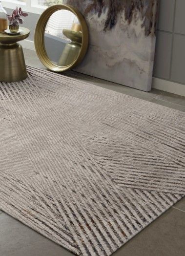 KAS Rugs Inspire Ivory/Gray Parker 5'x8' Area Rug-3