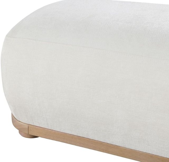 Meridian Furniture Calum Cream/Natural Chenille Fabric Bench-3