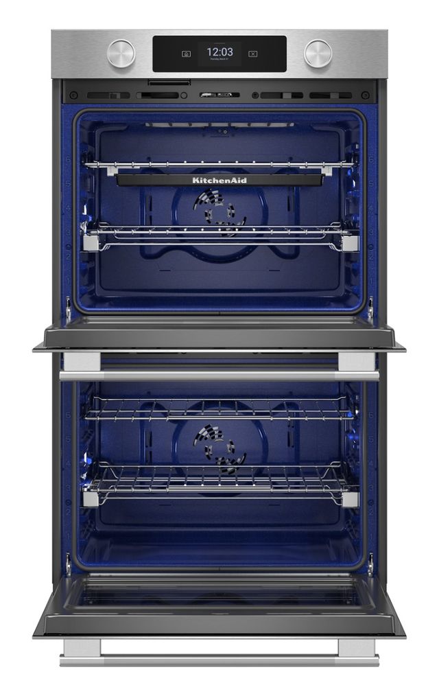 KitchenAid® 27" PrintShield™ Stainless Steel Smart Double Electric Wall Oven with Assisted Cook Cycles-1