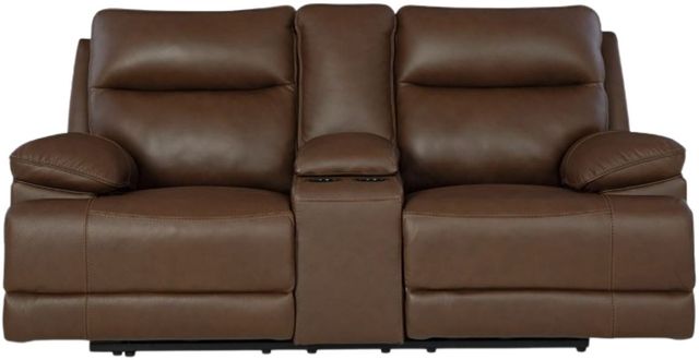 Signature Design by Ashley® VonRyan Tobacco Power Reclining Loveseat with Adjustable Headrest-0