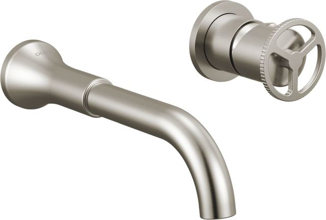 Delta Trinsic® Stainless Single Handle Wheel Wall Mount Bathroom Faucet Trim-0