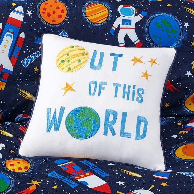 Olliix by Mi Zone Kids Jason Multi Twin Outer Space Comforter Set-3