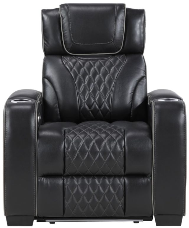 Homelegance® Apex Black Power Recliner with Headrest-3