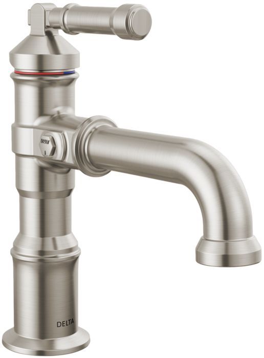 Delta Broderick® Lumicoat® Stainless Single Handle Bathroom Faucet with Drain-0