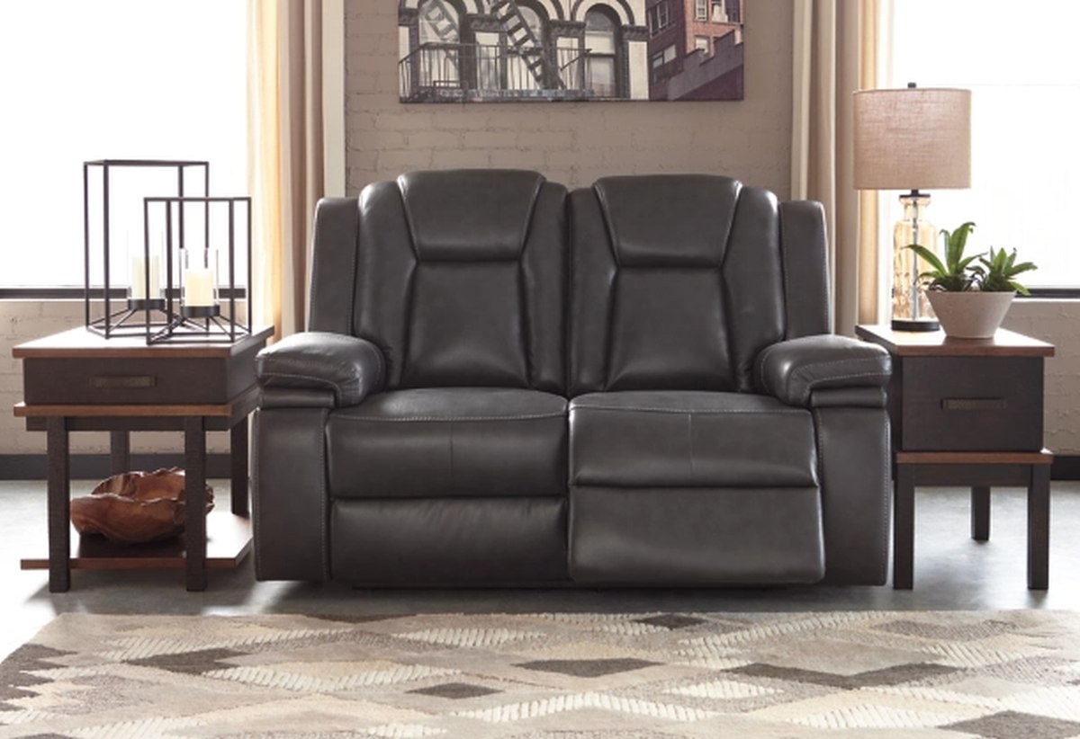 Ashley Garristown Gray Power Reclining Loveseat Bingham Sons Appliances and Furniture Rexburg ID