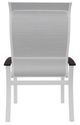 Telescope Casual Belle Isle Abalone/White Aluminum/Fabric Outdoor Sling Supreme Arm Chair with Chestnut Rustic Polymer Arm Accent-3