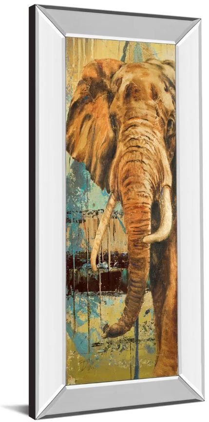 Classy Art New Safari On Teal Il by Patricia Pinto Mirror Framed Wall Art-1