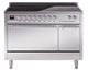 Ilve® Nostalgie II Noblesse 48'' Stainless Steel Pro Style Induction Range with Chrome Trim-0