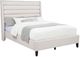 Coaster® Leslie Beige Queen Upholstered Platform Panel Bed-3