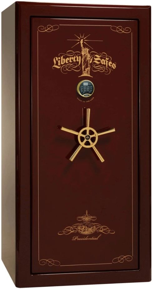 Liberty Safe Presidential Burgundy Gloss 25 Electronic Lock Gun Safe-0