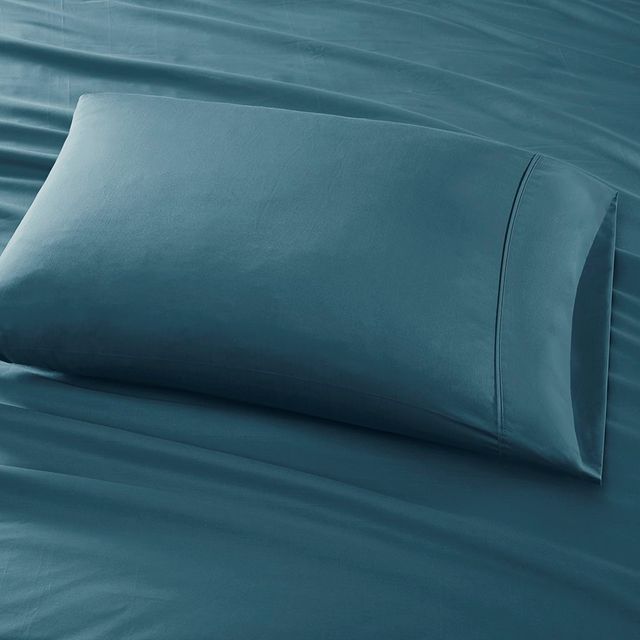 Olliix by Sleep Philosophy Teal California King 300 Thread Count Liquid Cotton Sheet Set-2