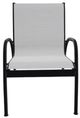 Telescope Casual Gardenella Abalone/Black Aluminum/Fabric Outdoor Sling Stacking Arm Chair-1