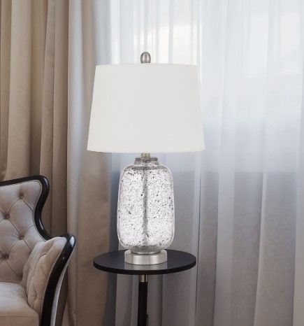 Cal® Lighting & Accessories Solaro Brushed Steel Table Lamp-1
