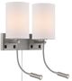 Cal® Lighting & Accessories Lakewood Brushed Steel/White Wall Lamp-1
