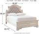Signature Design by Ashley® Realyn Chipped White Youth Full Upholstered Panel Bed-2