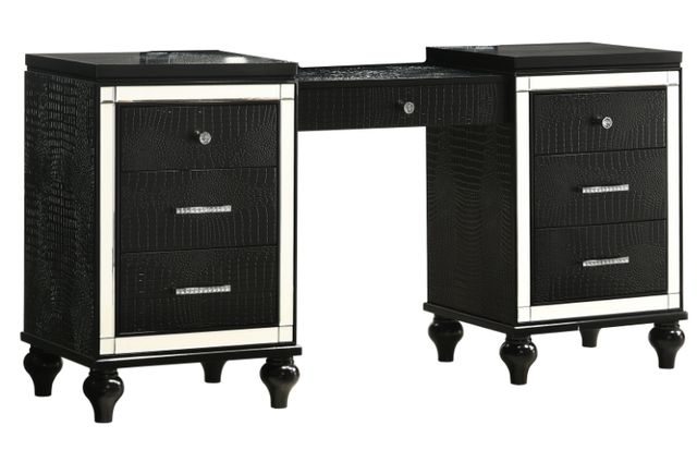 New Classic® Home Furnishings Valentino 3-Piece Black Vanity Set-1