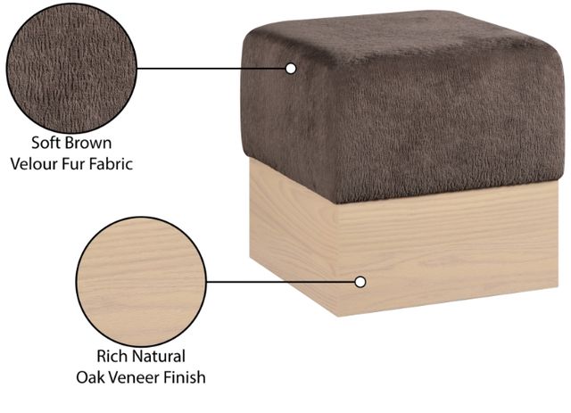 Meridian Furniture Havre Brown/Natural Upholstered Ottoman-4