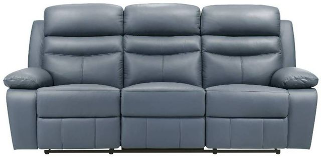 Homelegance® Hancock Blue Leather Double Manual Reclining Sofa-2